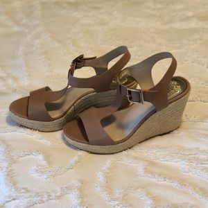 Vince Camuto T-strap espadrille wedge sandals